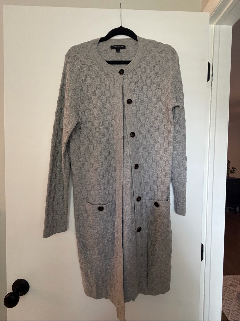 Banana Republic Gray Long Knit Cardigan